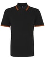 Heren Polo Asquith & Fox Classic Fit Tipped Zwart-Oranje